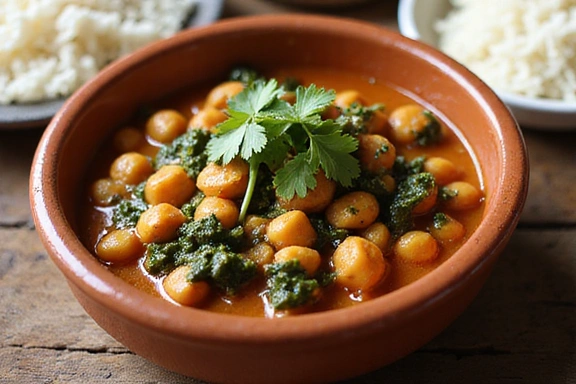 Curry de Garbanzos y Espinacas